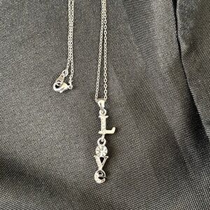 Silver Rhinestone ‘Love’ Pendant Necklace